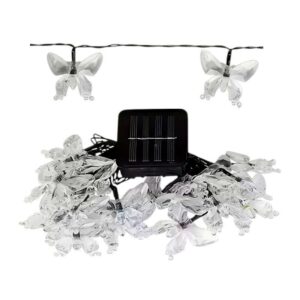 Ηλιακή γιρλάντα φωτισμού LED - Πεταλούδα - 5m+1m - 20D - 152837 - Warm White