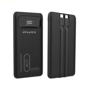 Powerbank - 10.000mah -  P168K - 22.5W - AWEI - 002448 - Black