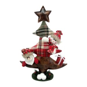 Διακοσμητικό χριστουγεννιάτικο δέντρο με λούτρινες φιγούρες - 30x42cm - 212139