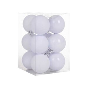 Σετ Χριστουγεννιάτικες μπάλες - 8cm - 12pcs - 326079 - White