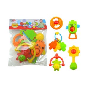 Σετ βρεφικές κουδουνίστρες & μασητικά - BM8005-35 - 5pcs - 730302