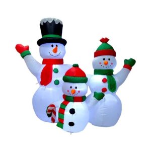 Φουσκωτοί διακοσμητικοί  Χιονάνθρωποι με φωτισμό - 1.5m - 817278
