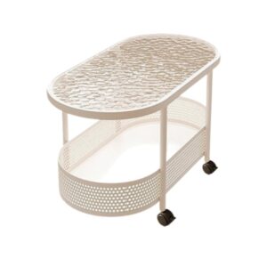 Τροχήλατο βοηθητικό τραπέζι σαλονιού διώροφο - 10712 - 282166 - White
